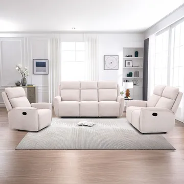 Reclinerfåtölj Östvik med manuell mekanism - beige - Möbler - Stolar & fåtöljer - Fåtölj - Biofåtölj & reclinerfåtölj