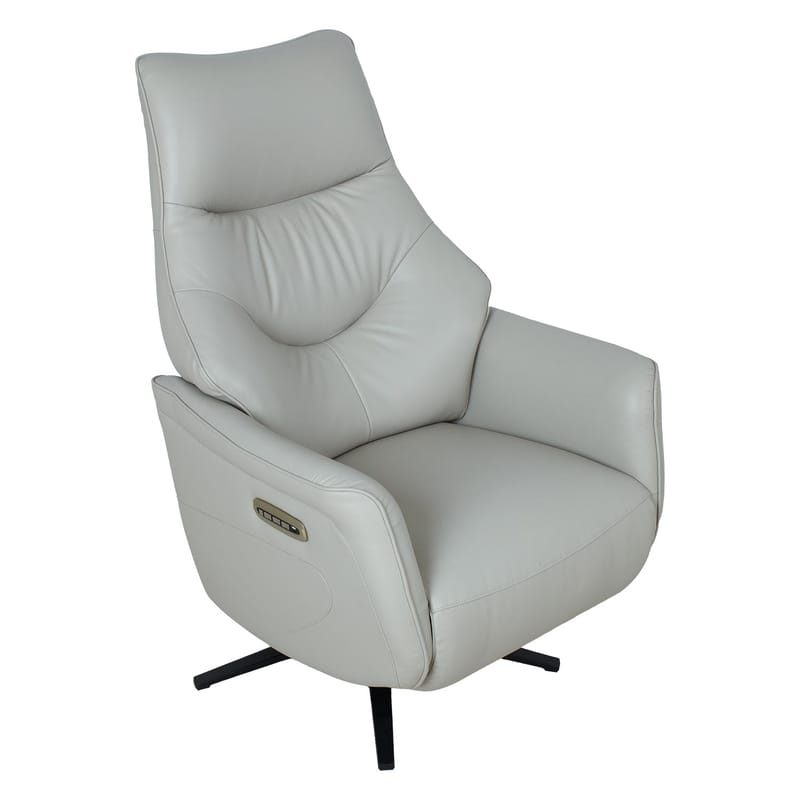 Reclinerfåtölj Rosdal med elektrisk mekanism - beige läder - Möbler - Stolar & fåtöljer - Fåtölj - Skinnfåtölj & läderfåtölj