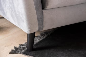Trend Fåtölj med Fotpall i Sammet - Grå - Möbler - Stolar & fåtöljer - Fåtölj