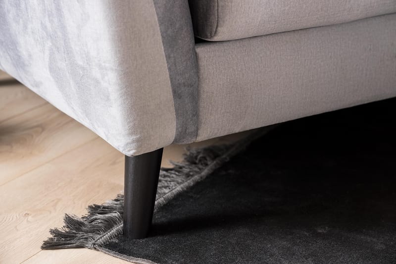 Trend Fåtölj med Fotpall i Sammet - Grå - Möbler - Stolar & fåtöljer - Fåtölj