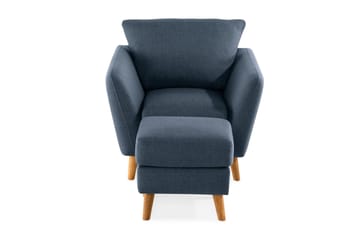 Trend Fåtölj med Fotpall i Tyg - Blå - Möbler - Stolar & fåtöljer - Fåtölj