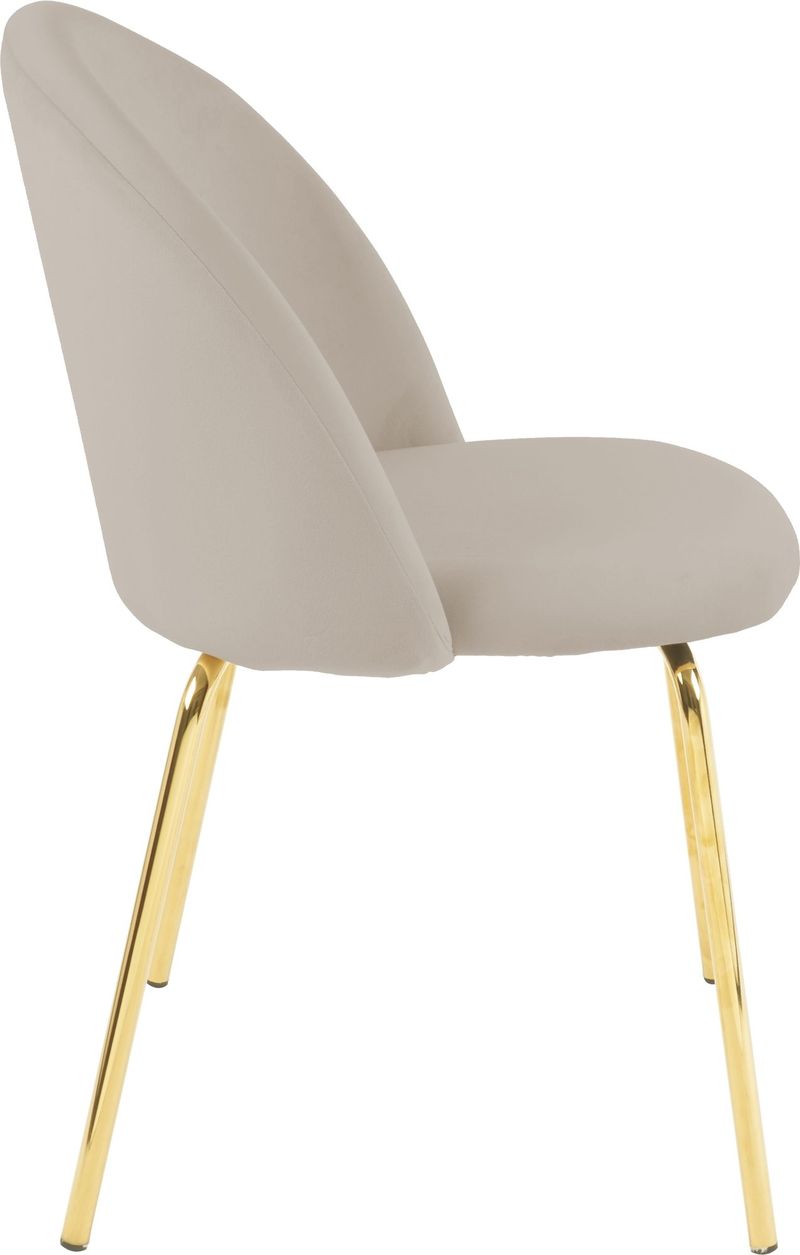 Giovani stol i beige sammet med ben i mässing - beige - Möbler - Stolar & fåtöljer - Matstol & köksstol