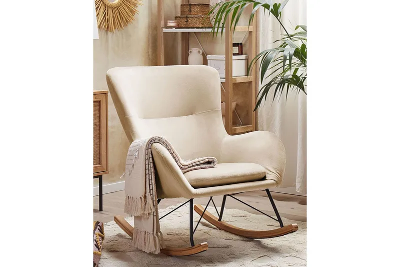 Gungstol Ellan - Beige, svart, ljust trä - Möbler - Stolar & fåtöljer - Fåtölj