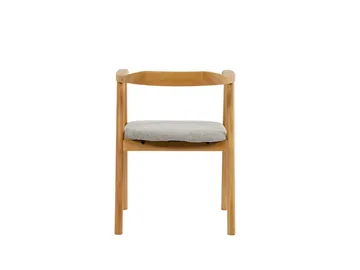 Jolie Karmstol Matstol med Rundad Rygg i Trä med Ek-utseende - Beige - Möbler - Stolar & fåtöljer - Matstol & köksstol