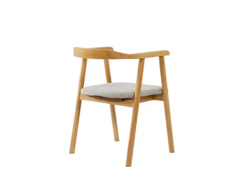 Jolie Karmstol Matstol med Rundad Rygg i Trä med Ek-utseende - Beige - Möbler - Stolar & fåtöljer - Matstol & köksstol