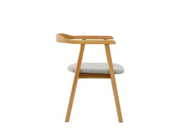 Jolie Karmstol Matstol med Rundad Rygg i Trä med Ek-utseende - Beige - Möbler - Stolar & fåtöljer - Matstol & köksstol