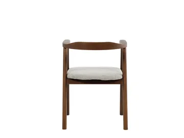 Jolie Matstol i trä med tygsits - Valnöt/Beige - Möbler - Stolar & fåtöljer - Matstol & köksstol