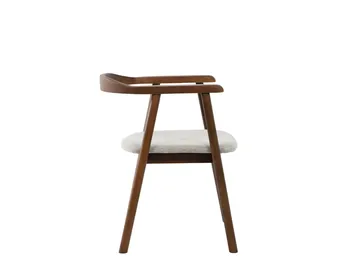 Jolie Matstol i trä med tygsits - Valnöt/Beige - Möbler - Stolar & fåtöljer - Matstol & köksstol