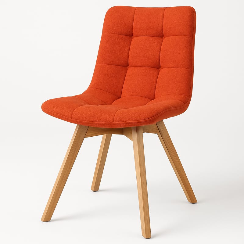 Matstol Alvar i Massivt Trä, orange/natur