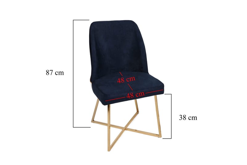 Alsacia Matstol i Sammet - Marinblå - Möbler - Stolar & fåtöljer - Matstol & köksstol