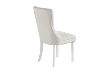 Bergviken Matstol & Köksstol i Tyg med Vita Träben - Beige - Möbler - Stolar & fåtöljer - Matstol & köksstol