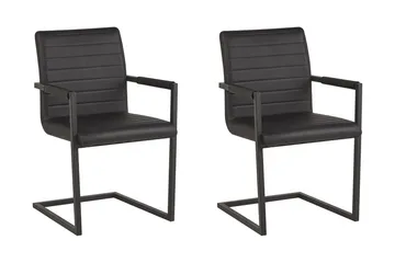 Buford Matstol 2-pack - Konstläder/Svart - Möbler - Stolar & fåtöljer - Matstol & köksstol