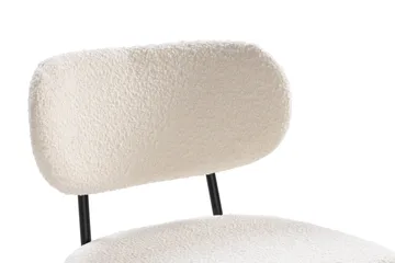 Gemmiano Stol Teddy - Vit matstol/köksstol i Boucle/Teddy med svarta metallben - Vit Teddy / Svarta ben - Möbler - Stolar & fåtöljer - Matstol & köksstol