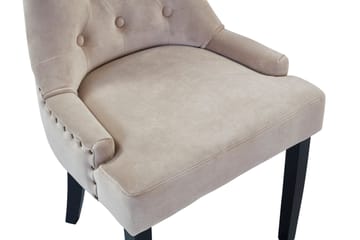 Viktoria Matstol & Köksstol i Sammet med Svarta Träben - Beige - Möbler - Stolar & fåtöljer - Matstol & köksstol