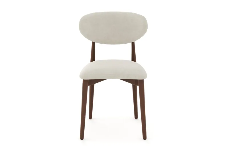 Molly Matstol i trä med tygsits - Valnöt/Beige - Möbler - Stolar & fåtöljer - Matstol & köksstol