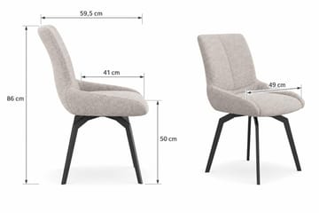 Mora Matstol & Köksstol med Snurrfunktion Klädd i Tyg - Beige - Möbler - Stolar & fåtöljer - Matstol & köksstol