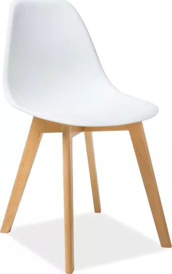 Moris matstol vit med ekben, Vit