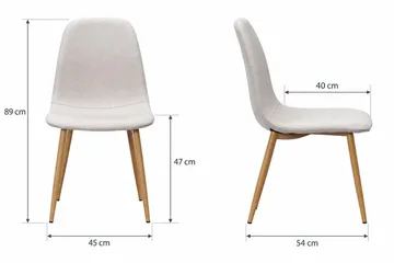 Nibe Matstol & Köksstol i Tyg med Metallben i Ekutseende - Beige - Möbler - Stolar & fåtöljer - Matstol & köksstol