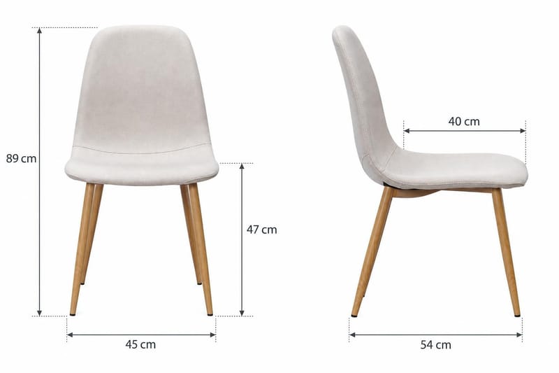 Nibe Matstol & Köksstol i Tyg med Metallben i Ekutseende - Beige - Möbler - Stolar & fåtöljer - Matstol & köksstol