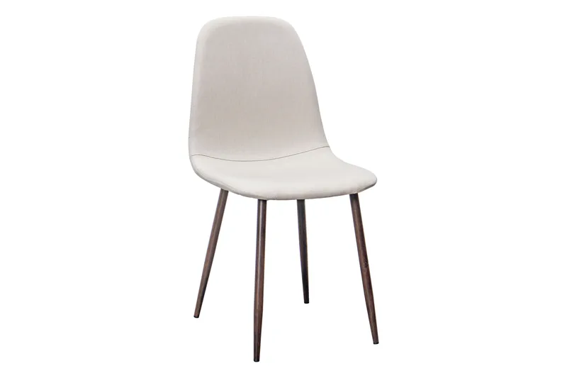 Nibe Matstol, Beige/Metallben Valnöt