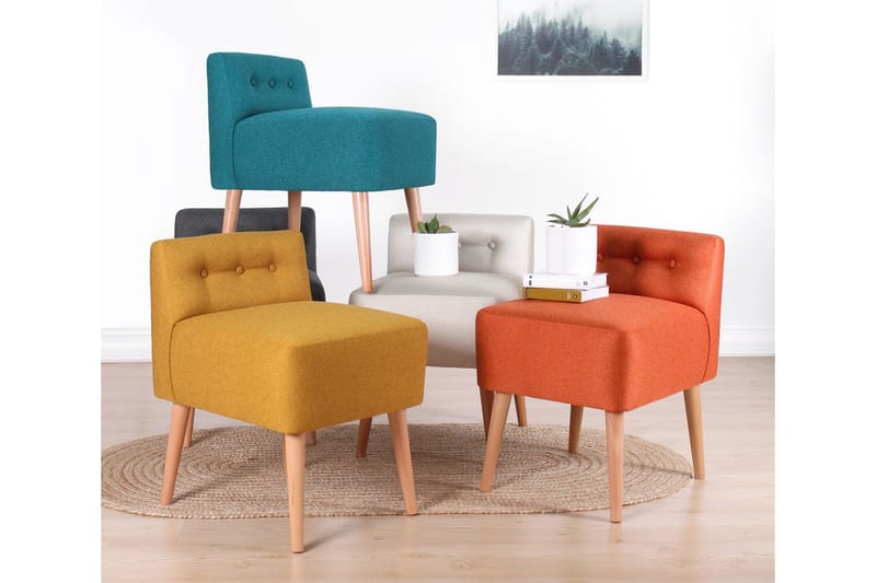 Anaro Sittpuff 43 cm Rektangulär - Orange - Möbler - Stolar & fåtöljer - Pall & puff - Sittpuff