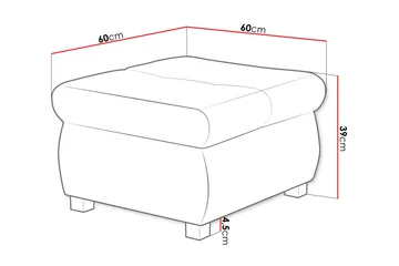Cerys Fotpall 60 cm - Grå - Möbler - Stolar & fåtöljer - Pall & puff - Fotpall