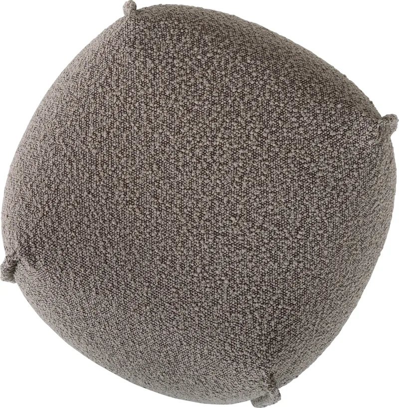 Pall 48x48 cm i mörkbeige bouclè - Gråbrun - Möbler - Stolar & fåtöljer - Pall & puff - Sittpuff