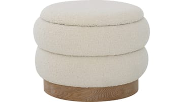 Selvaro Puff med förvaring 50 cm Rund - Beige - Möbler - Stolar & fåtöljer - Pall & puff - Sittpuff - Sittpuff med förvaring