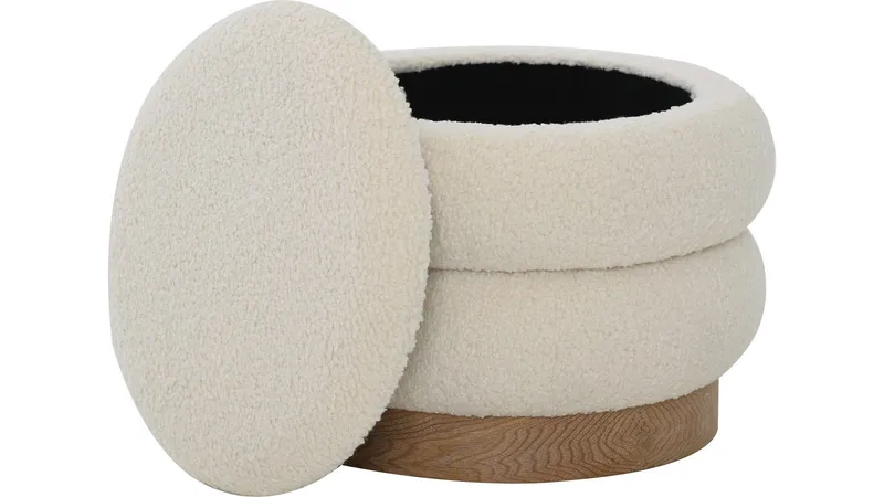 Selvaro Puff med förvaring 50 cm Rund - Beige - Möbler - Stolar & fåtöljer - Pall & puff - Sittpuff - Sittpuff med förvaring