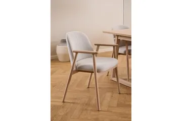 Reciclar Matstol i Bouclé med armstöd i ek trä - Beige - Möbler - Stolar & fåtöljer - Matstol & köksstol