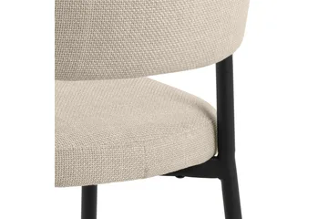 Sawako Matstol & Köksstol i Tyg med Svarta Metallben - Beige - Möbler - Stolar & fåtöljer - Matstol & köksstol