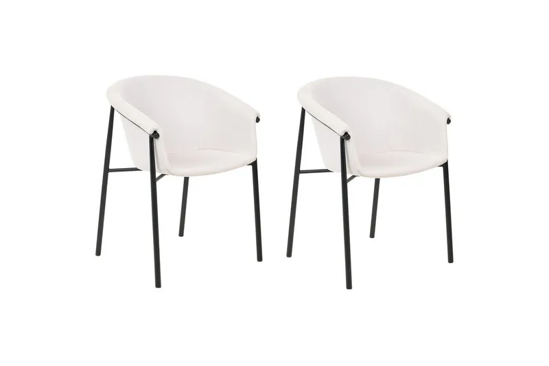 Set med 2 matstolar Ames, Beige, svart
