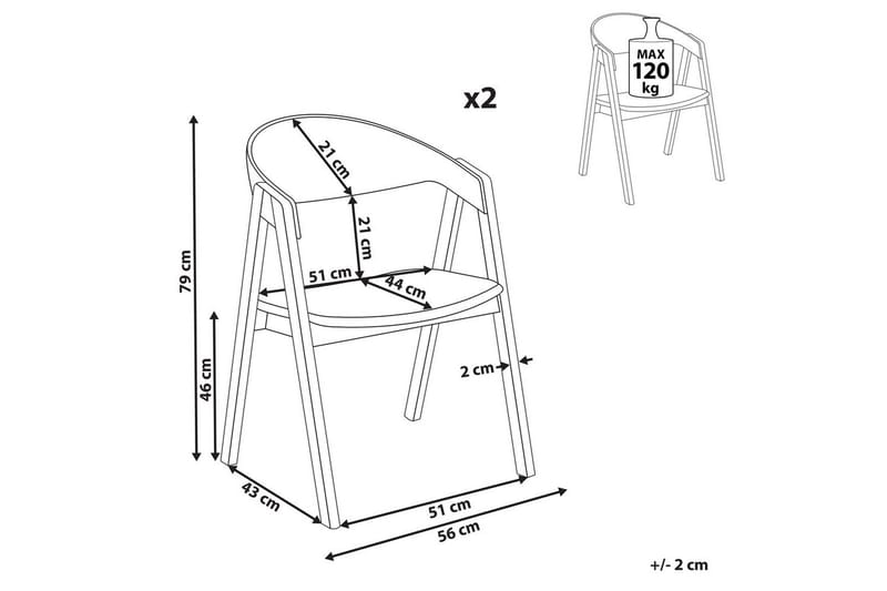 Set med 2 matstolar Yuba - Mörk trä, svart, vit - Möbler - Stolar & fåtöljer - Matstol & köksstol