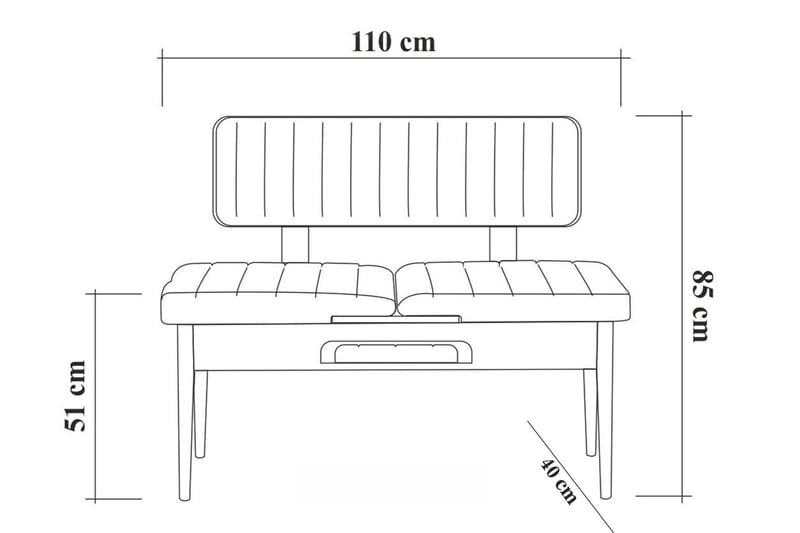 Corralez Bänk 85 cm - Trä/natur/Grön - Möbler - Stolar & fåtöljer - Sittbänk