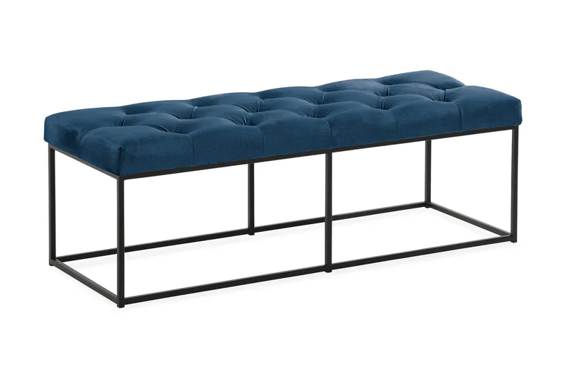 Ella Sittbänk 120cm Djuphäftad, Blå/Sammet