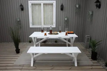 Scottsdale Sittbänk 140 cm Vit - KWA - Möbler - Stolar & fåtöljer - Sittbänk - Hallbänk