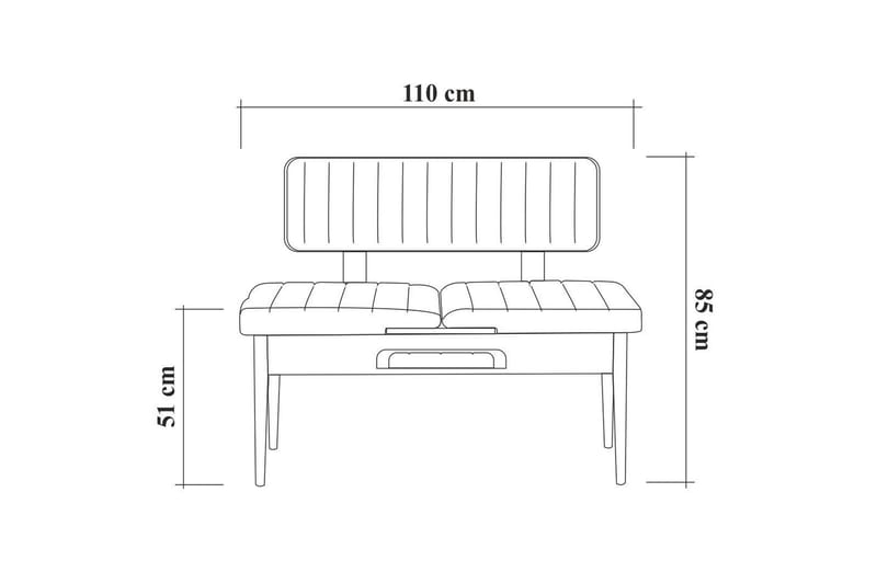 Valsot Sittbänk 110 cm - Trä/natur/Grå - Möbler - Stolar & fåtöljer - Sittbänk
