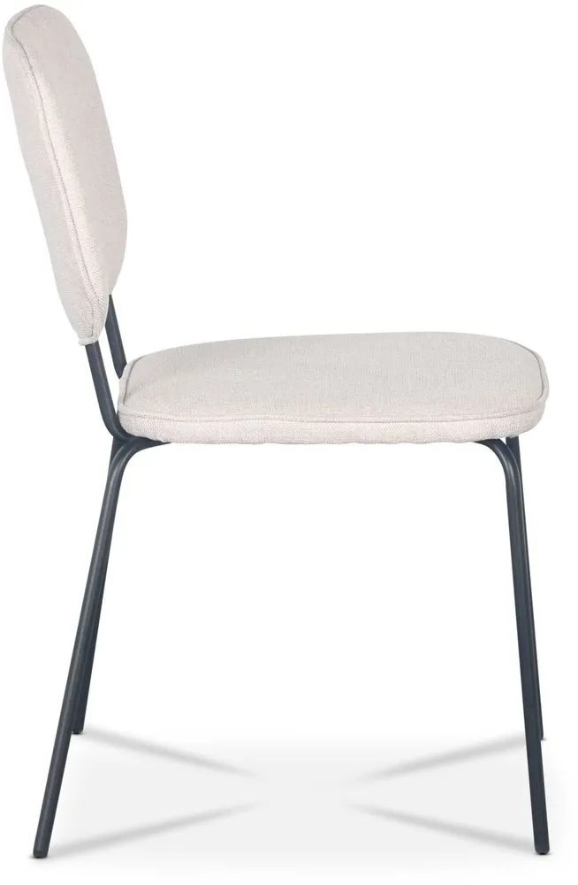 Stol beige tyg med svarta ben - Beige - Möbler - Stolar & fåtöljer - Matstol & köksstol