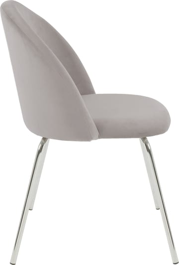 Stol gråbeige sammet kromade ben - Gråbeige - Möbler - Stolar & fåtöljer - Matstol & köksstol