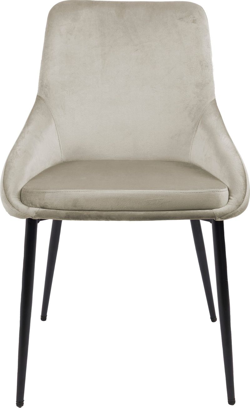 Stol i beige sammet - Theo, Beige, svart