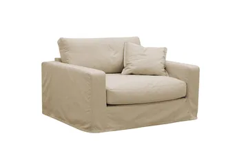 Valencia Extra Djup Fåtölj med avtagbar och tvättbar klädsel - Beige - Möbler - Stolar & fåtöljer - Fåtölj