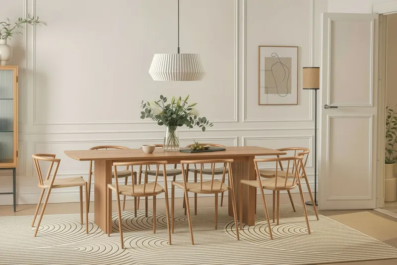 Winston Matstol & Köksstol med Rottingutseende och Metallben i Ekutseende - Beige - Möbler - Stolar & fåtöljer - Matstol & köksstol