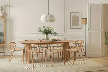 Winston Matstol - Beige / Metallben Ek - Möbler - Stolar & fåtöljer - Matstol & köksstol