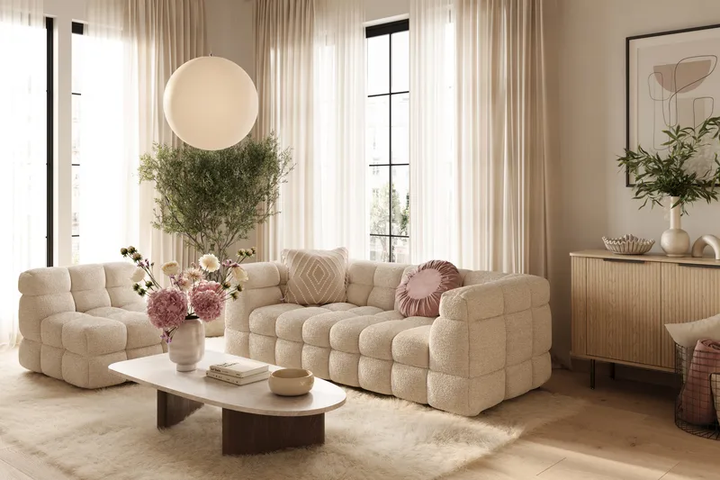 Elise Bubblig Fåtölj - Beige - Möbler - Stolar & fåtöljer - Fåtölj - Fåtölj utan armstöd