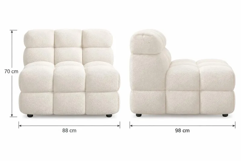 Elise Bubblig Fåtölj Utan Armstöd i Teddy - Beige - Möbler - Stolar & fåtöljer - Fåtölj - Fåtölj utan armstöd