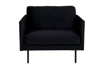 Zoom Modern Fåtölj i Sammet med Metallben - Svart - Möbler - Stolar & fåtöljer - Fåtölj
