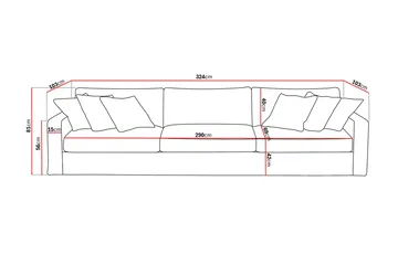 Valencia Extra Djup 5-sits Soffa med avtagbar och tvättbar klädsel - Rostbrun - Möbler - Soffa