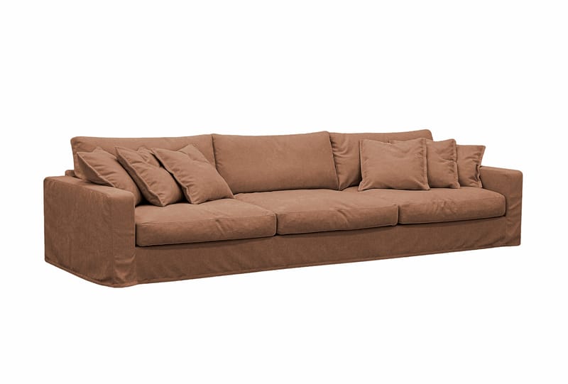 Valencia Extra Djup 5-sits Soffa med avtagbar och tvättbar klädsel - Rostbrun - Möbler - Soffa