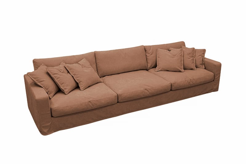 Valencia Extra Djup 5-sits Soffa med avtagbar och tvättbar klädsel - Rostbrun - Möbler - Soffa