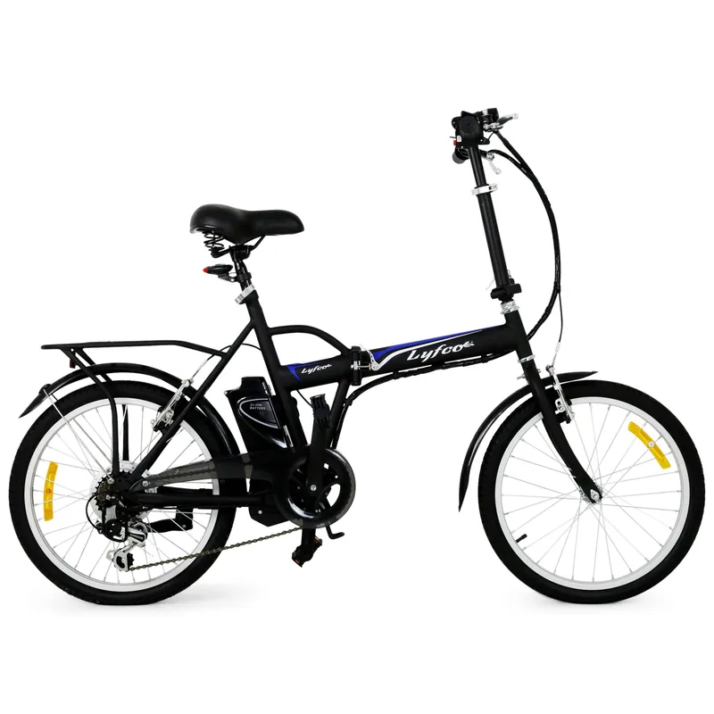 Hopfällbar elcykel 10.4Ah - 6 växlar Svart, Lyfco